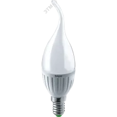 Лампа светодиодная LED 5вт E14 белый матовая свеча на ветру