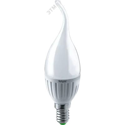 Лампа светодиодная LED 5вт E14 белый матовая свеча на ветру