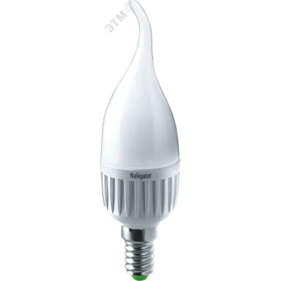Лампа светодиодная LED 7вт E14 белый матовая свеча на ветру