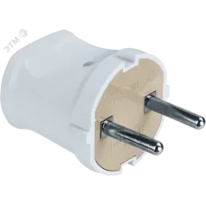 Вилка Navigator прямая без заземления белая 61 358 NCA-PL01-6A-X-WH
