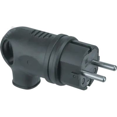 Вилка Navigator угловая с заземлением каучук черная 61 367 NCA-PLR01-16A-E-IP44-BL