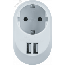 Адаптер NAD-USB01-1E-C-WH с/з 1 гн. USB3.4A