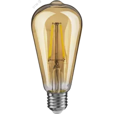 Лампа светодиодная LED 4вт E27 теплый ST64 ретро FILAMENT