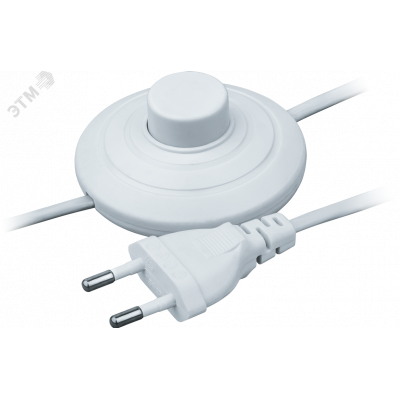 Шнур NPS-FS01-170-2x0.5-WH 1.7м с выкл. белый Nav