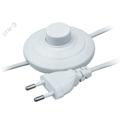 Шнур NPS-FS01-170-2x0.5WH 1.7м с выключателем белый
