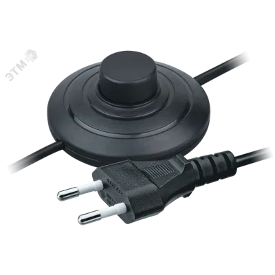 Шнур NPS-FS01-170-2x0.5-BL 1.7м с выключателем черный