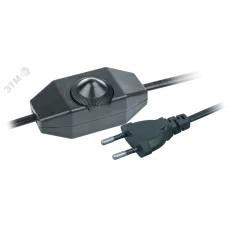 Шнур NPS-FS02-170-2x0.5-BL 1.7м с выключателем диммером черный