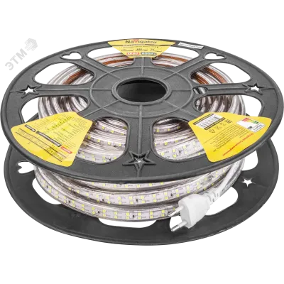 Лента светодиодная 10Вт/м 220В 6000К IP67 180LED/м NLS-2835 20м