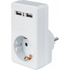 Адаптер NAD-USB02-1E-C-WH с/з 1 гн. USB2.1A