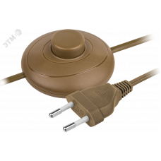 Шнур NPS-FS01-170-2x0.5-BR 1.7м с выкл. корич. Nav