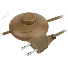 Шнур NPS-FS01-170-2x0.5-BR 1.7м с выключателем коричневый
