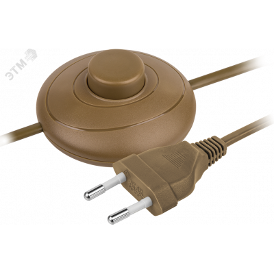 Шнур NPS-FS01-170-2x0.5-BR 1.7м с выкл. корич. Nav