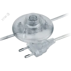 Шнур NPS-FS01-170-2x0.5-TR 1.7м с выключателем прозрачный