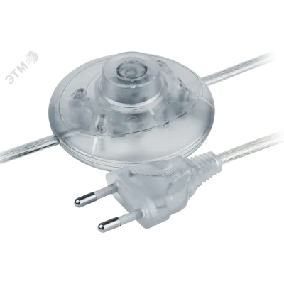 Шнур NPS-FS01-170-2x0.5-TR 1.7м с выключателем прозрачный