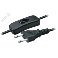 Шнур NPS-FS-170-2x0.5-BL 1.7м с выключателем черный