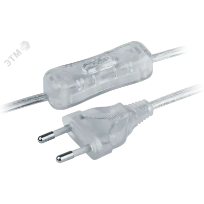 Шнур NPS-FS-170-2x0.5-TR 1.7м с выключателем прозрачный
