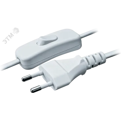 Шнур NPS-FS-170-2x0.5-WH 1.7м с выключателем белый