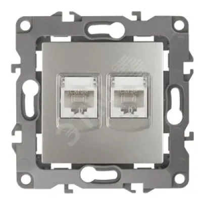 12-3108-15 ЭРА Розетка информационная двойная 2XRJ45, IP20, Эра12, перламутр (10/100/2500)