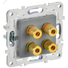 SKANDY Аудиорозетка 4-местная SK-A01Gr серый IEK