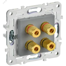 SKANDY Аудиорозетка 4-местная SK-A01Gr серый IEK