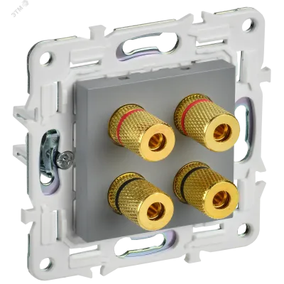 SKANDY Аудиорозетка 4-местная SK-A01Gr серый IEK