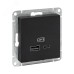 Механизм розетки USB-A+С, чёрный Эпика EKF