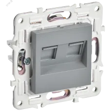 SKANDY Розетка компьютерная двойная RJ45 кат.5E SK-K03Gr серый IEK