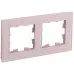 BRITE Рамка 2 поста РУ-2-2-Бр стекло розовый матовый IEK