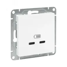 Эпика Механизм розетки USB-C - 2шт белый EKF