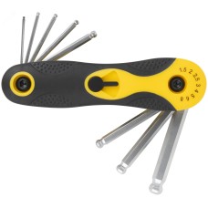 Ключи шестигранные с шаром CrV 8 шт. (1,5-8 мм) складные