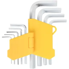 Ключи шестигранные, CrV сталь, 9 шт., 1,5-10 мм, в пластиковом держателе
