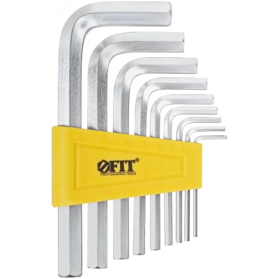 Ключи шестигранные, CrV сталь, 9 шт., 2-12 мм, в пластиковом держателе