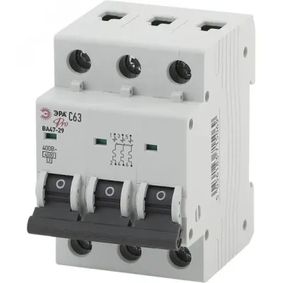 Автоматический выключатель ЭРА SIMPLE SIMPLE-mod-27 ВА 47-29 3P 63А кривая C 4,5кА