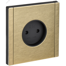 FORTE&PIANO Розетка 1-местная без заземления с защитными шторками винтовое крепление 10А FP617M металл шампань IEK