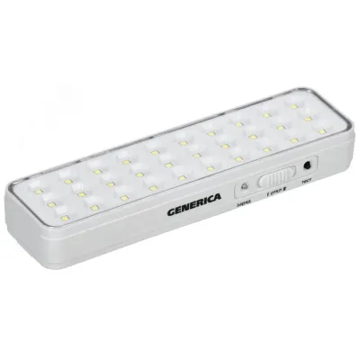 Светильник светодиодный аккумуляторный ДБА 1030 непостоянного действия 30LED 5ч 3 Вт GENERICA