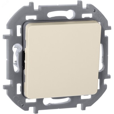 Выключатель 1-клавишный проходной 10АХ безвинтовое крепление слоновая кость INSPIRIA