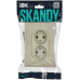 SKANDY Розетка 2-местная без заземления без защитных шторок 10А в сборе SK-R10B бежевый IEK