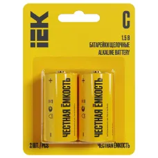 Батарейка щелочная Alkaline LR14/C (2шт/блистер) IEK