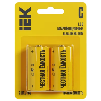 Батарейка щелочная Alkaline LR14/C (2шт/блистер) IEK