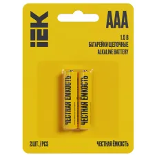 Батарейка щелочная Alkaline LR03/AAA (2шт/блистер) IEK