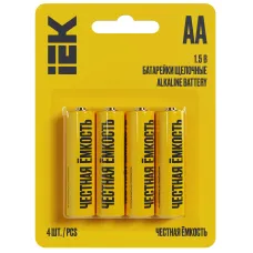 Батарейка щелочная Alkaline LR06/AA (4шт/блистер) IEK