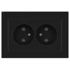 Розетка Intro Accent 6-204-05 2х2P, 16А-250В, IP20, СУ, AL/CU, антрацит