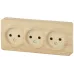 11-2207-11 ЭРА Розетка 3х2P, 16A-250В, IP20, ОУ, Эра Эксперт, сосна (8/80/1600)