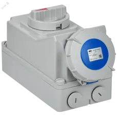 Розетка с механической блокировкой ССИ-823 32А 6ч 220В 2P+PE IP67 IEK