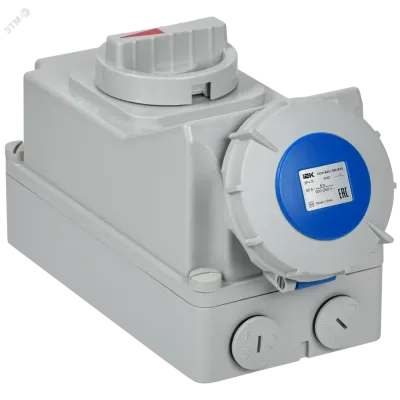 Розетка с механической блокировкой ССИ-823 32А 6ч 220В 2P+PE IP67 IEK