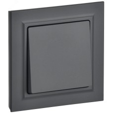 BRITE Выключатель одноклавишный 10А в сборе ВСР10-1-0-БрГ графит IEK