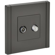 FORTE&PIANO Розетка двойная TV+SAT FP338 серый IEK