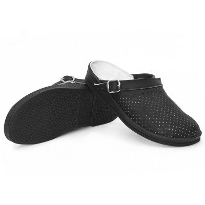 Сабо женские нат.кожа ПВХ, черный 37