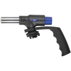 Горелка газовая на цанговый баллон, пласт.корпус с рукоятью, с пьезоподжигом, сопло 22 мм