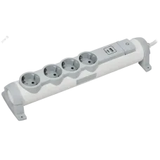 COMFORT Удлинитель У04К 4 места 2P+PE 1,5м 3х1,5мм2 16А USB A+C 20Вт белый IEK
